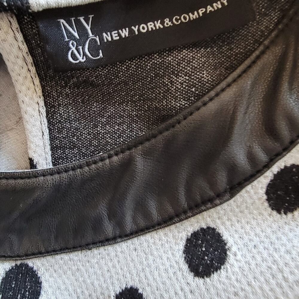 Dot-print Faux Leather - Sleeve Shift Dress, New York & Company - Picture 4 of 5